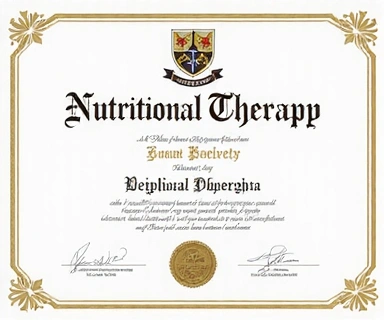 Diplom z oboru Nutriční terapie