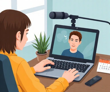 Ilustrace přípravy na online hovor